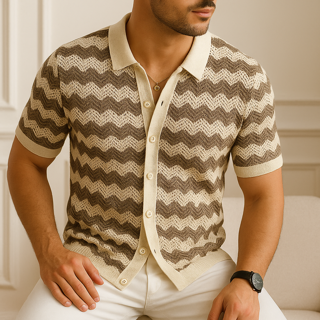 CERINNO — Chevron Knit Shirt