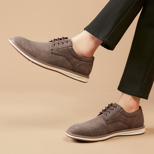 Luminoré - Leather Accent Sneakers