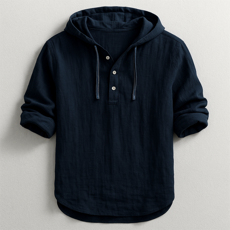 RENVAR — Hooded Cotton-Linen Shirt