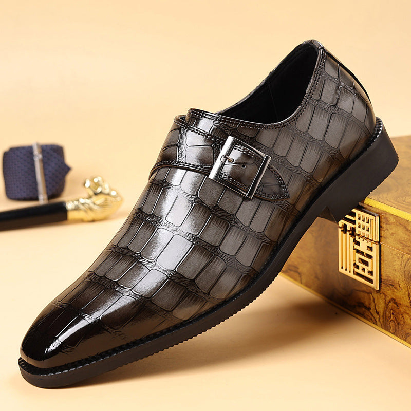 Lysandro — Croc-Finish Monk Shoes