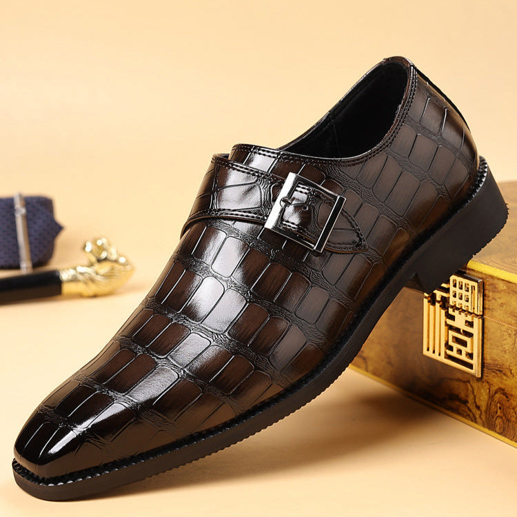 Lysandro — Croc-Finish Monk Shoes