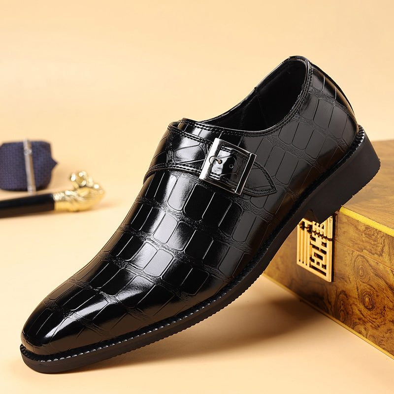 Lysandro — Croc-Finish Monk Shoes