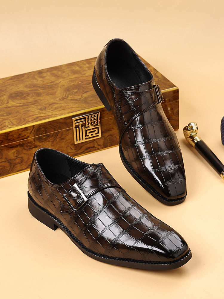 Lysandro — Croc-Finish Monk Shoes