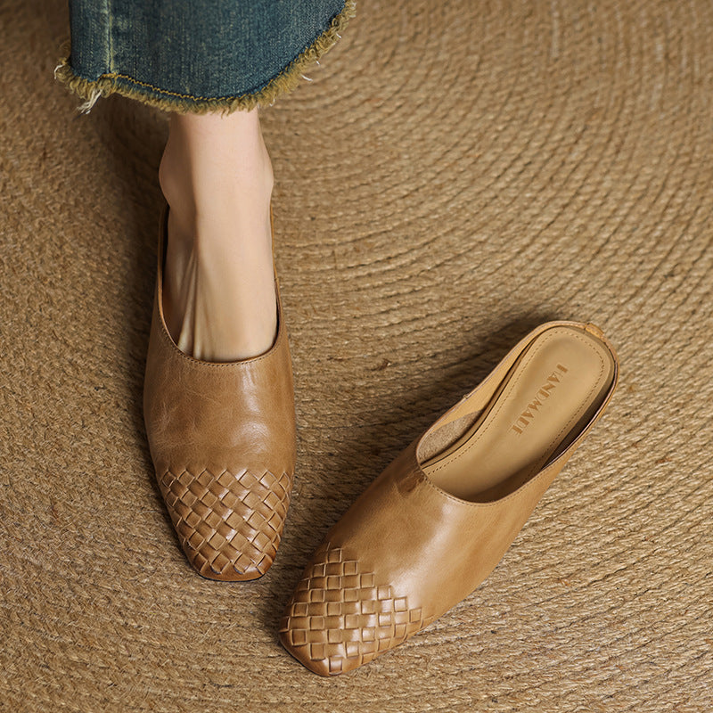 VIANNA — Woven Leather Mules