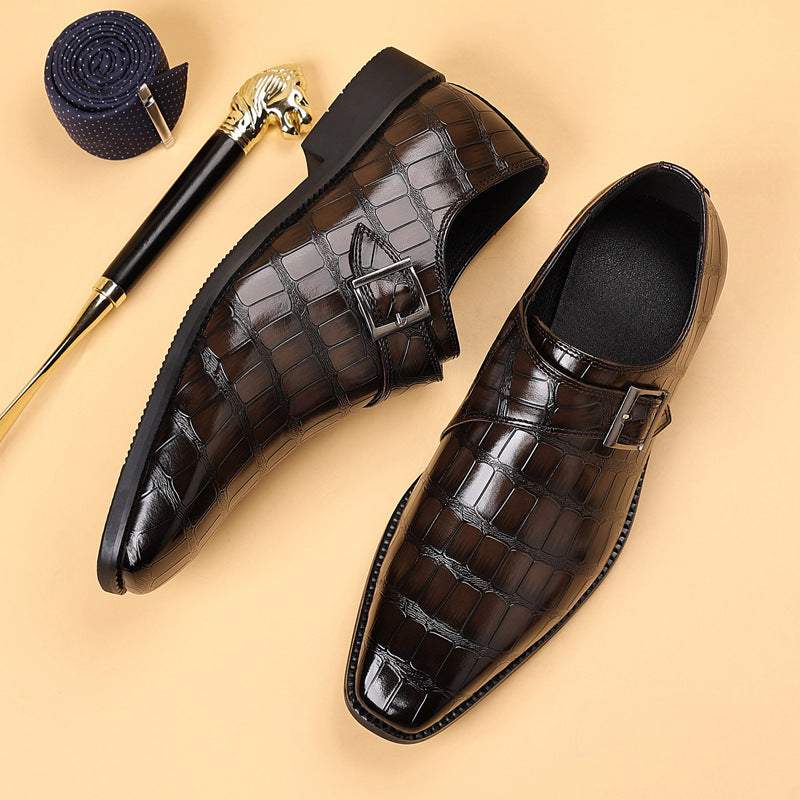 Lysandro — Croc-Finish Monk Shoes