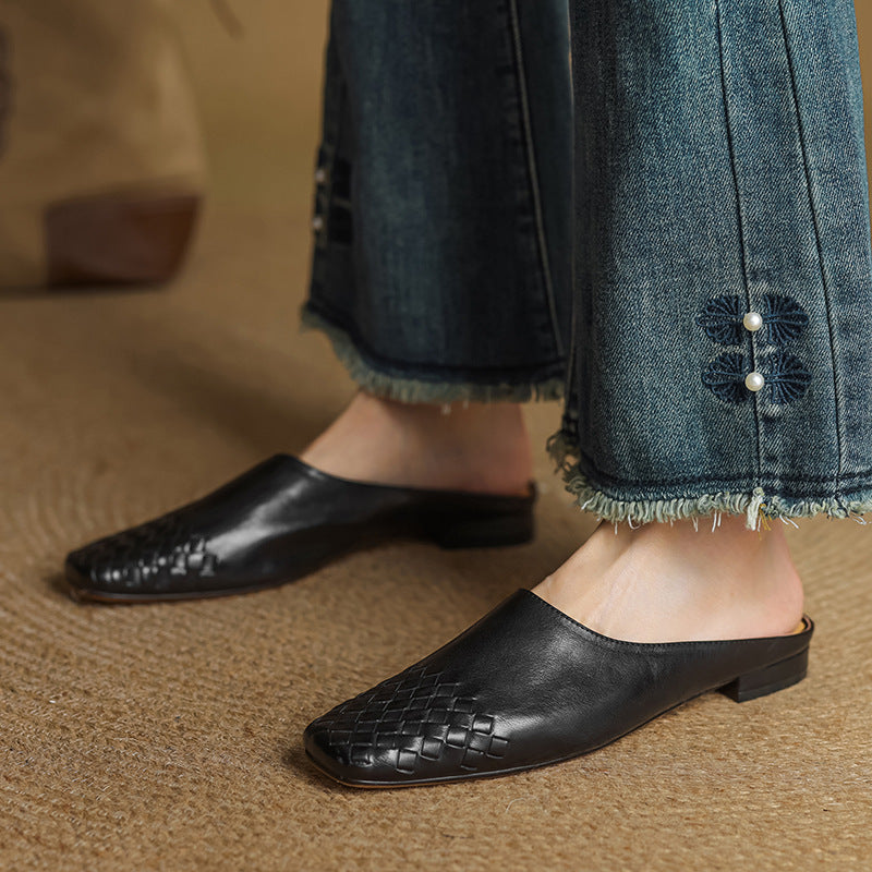 Velurea — Woven Leather Mules
