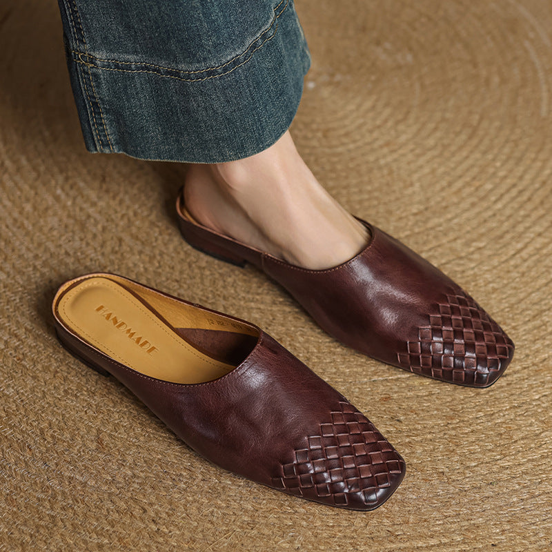 Velurea — Woven Leather Mules
