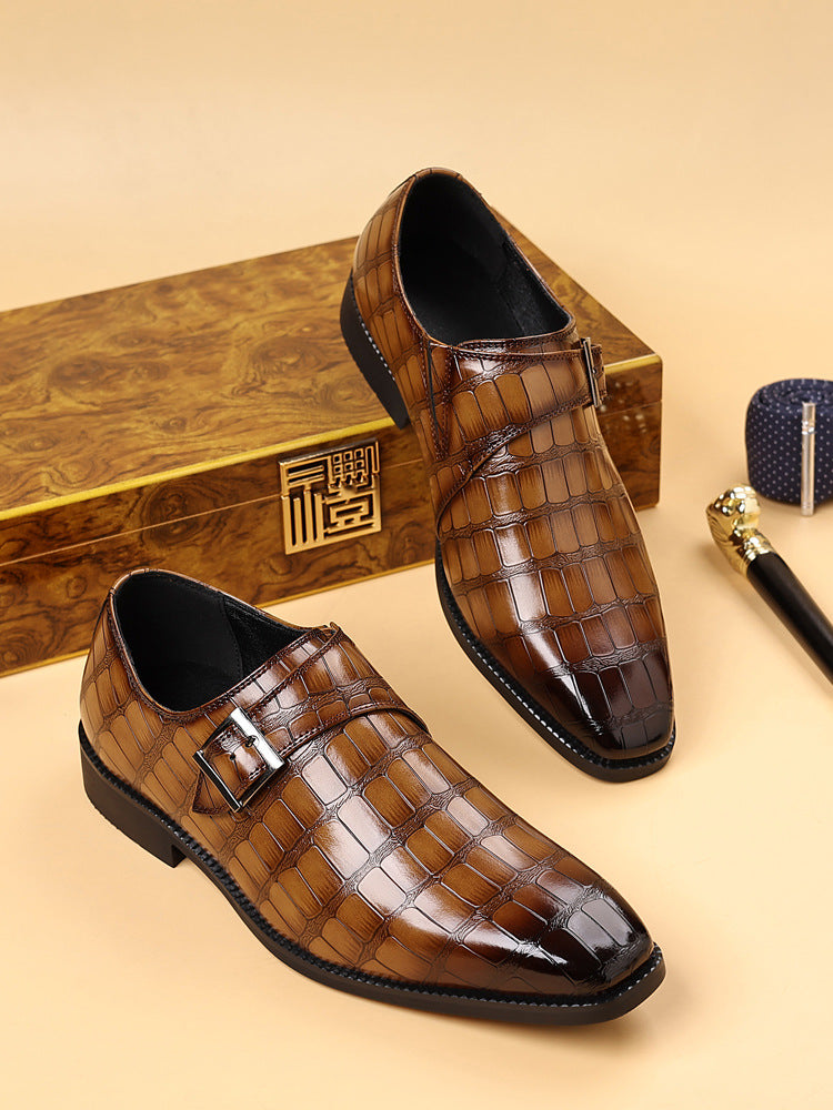 Lysandro — Croc-Finish Monk Shoes