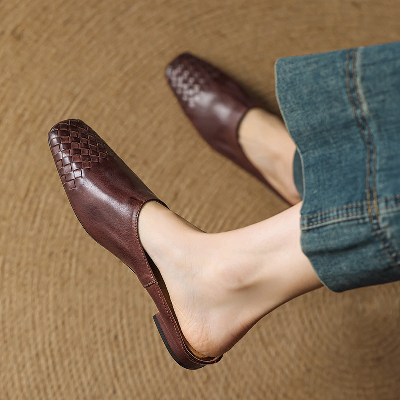 Velurea — Woven Leather Mules