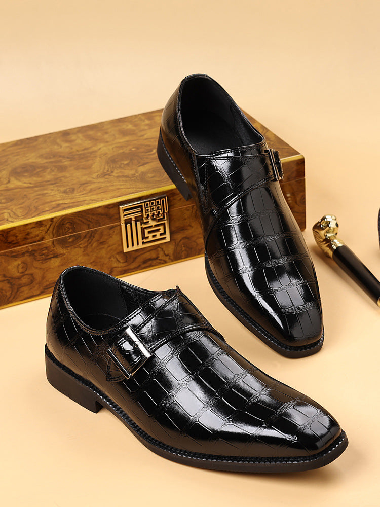 Lysandro — Croc-Finish Monk Shoes
