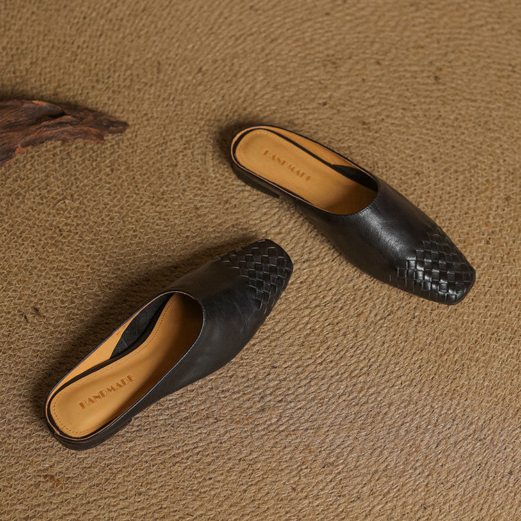 VIANNA — Woven Leather Mules