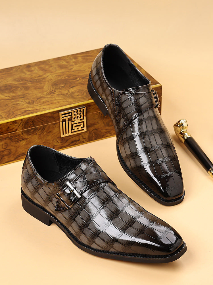 Lysandro — Croc-Finish Monk Shoes