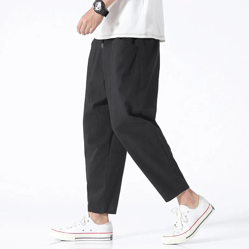 Osaka linnen cropped broek