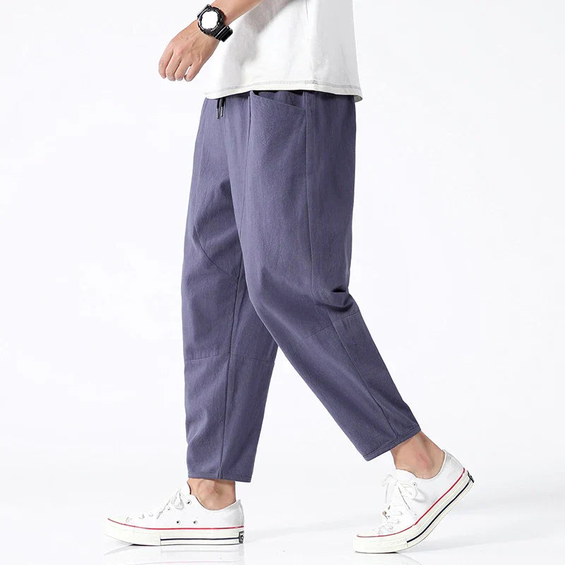 Osaka linnen cropped broek