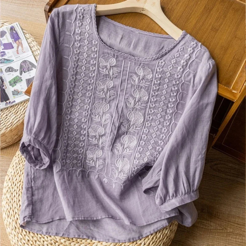Aurora Linen Whisper Blouse