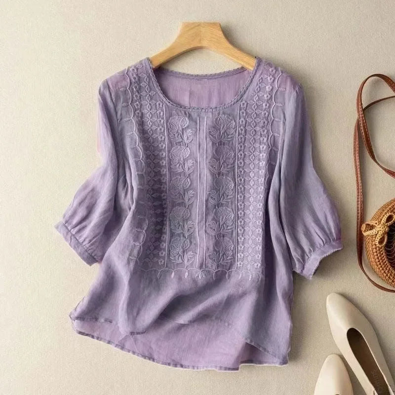 Aurora Linen Whisper Blouse