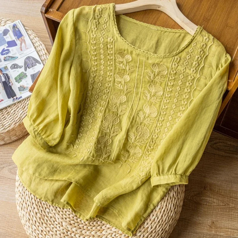Aurora Linen Whisper Blouse