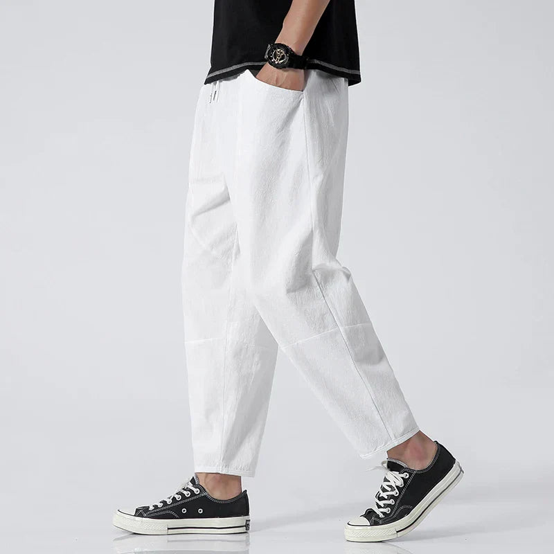 Osaka linnen cropped broek