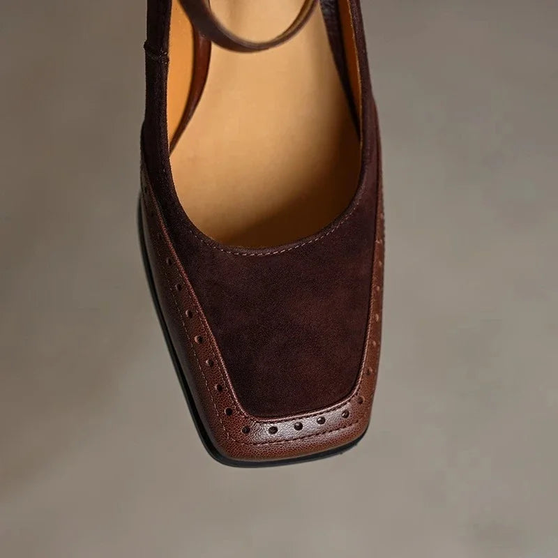 VELATTA — Leather Block Heels