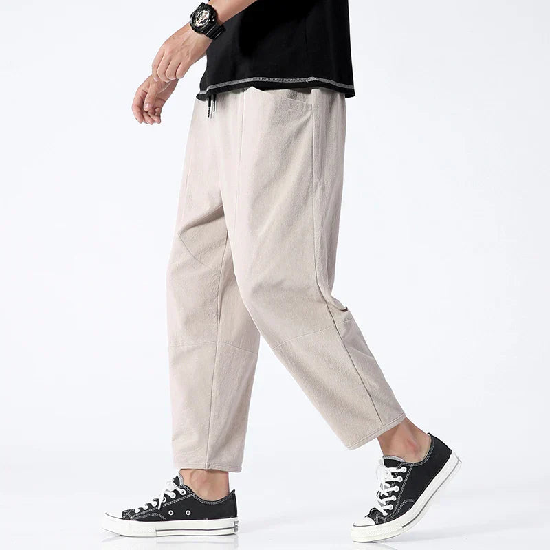 Osaka linnen cropped broek