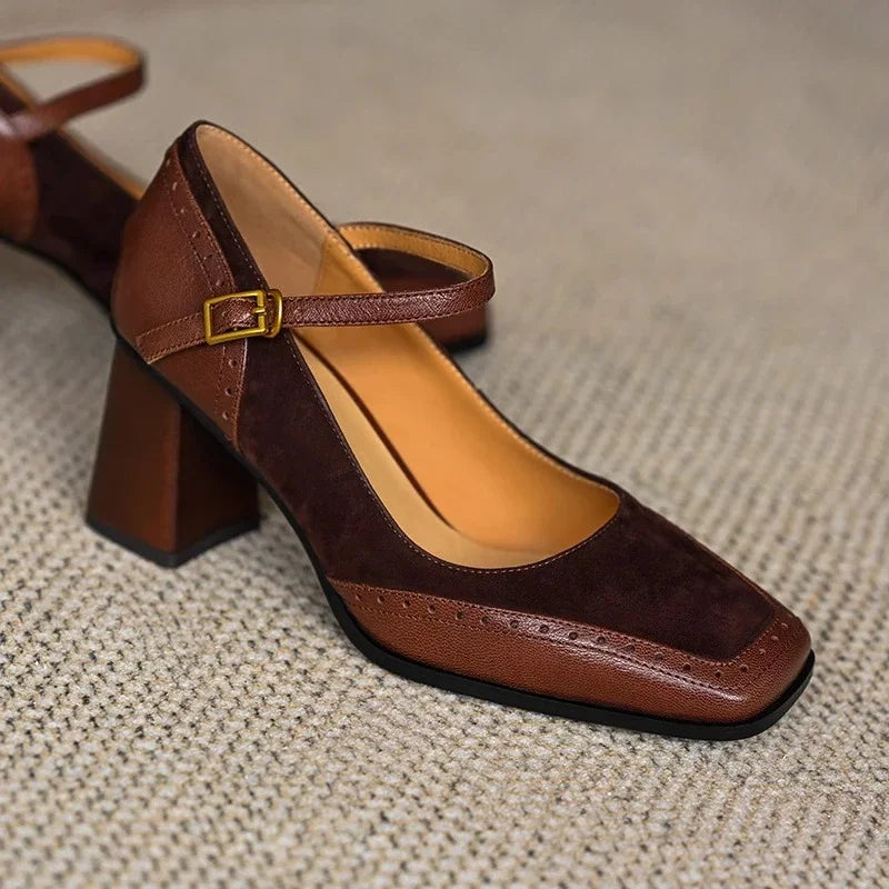 VELATTA — Leather Block Heels