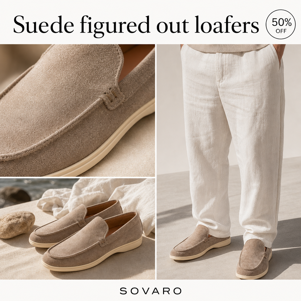 SOVARO — Men's Suede Slip-On Loafers
