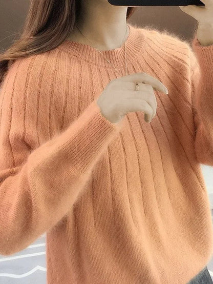 VELORA — Plush Neck Sweater