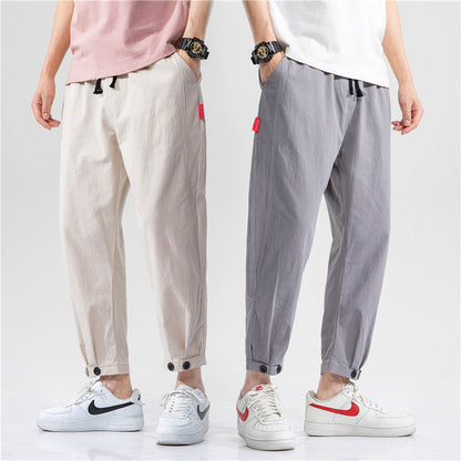 NAVARO — Men's Tapered Cotton Drawstring Pants