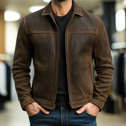Auroraire — Zippered Leather Jacket
