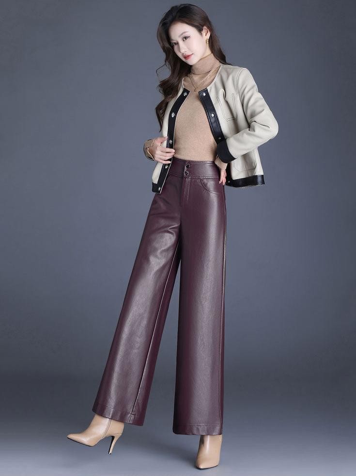 AURORAIRE - Leather Elegance Pants