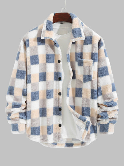 HARROWCLIFF — Plaid Luxe Faux Fur Jacket