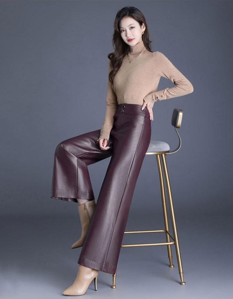 AURORAIRE - Leather Elegance Pants