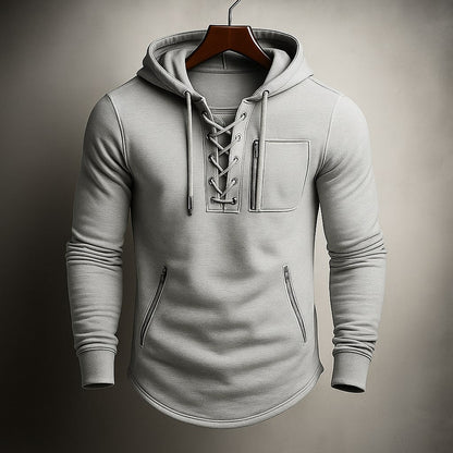 SERAFINO — Lace-Front Hooded Pullover