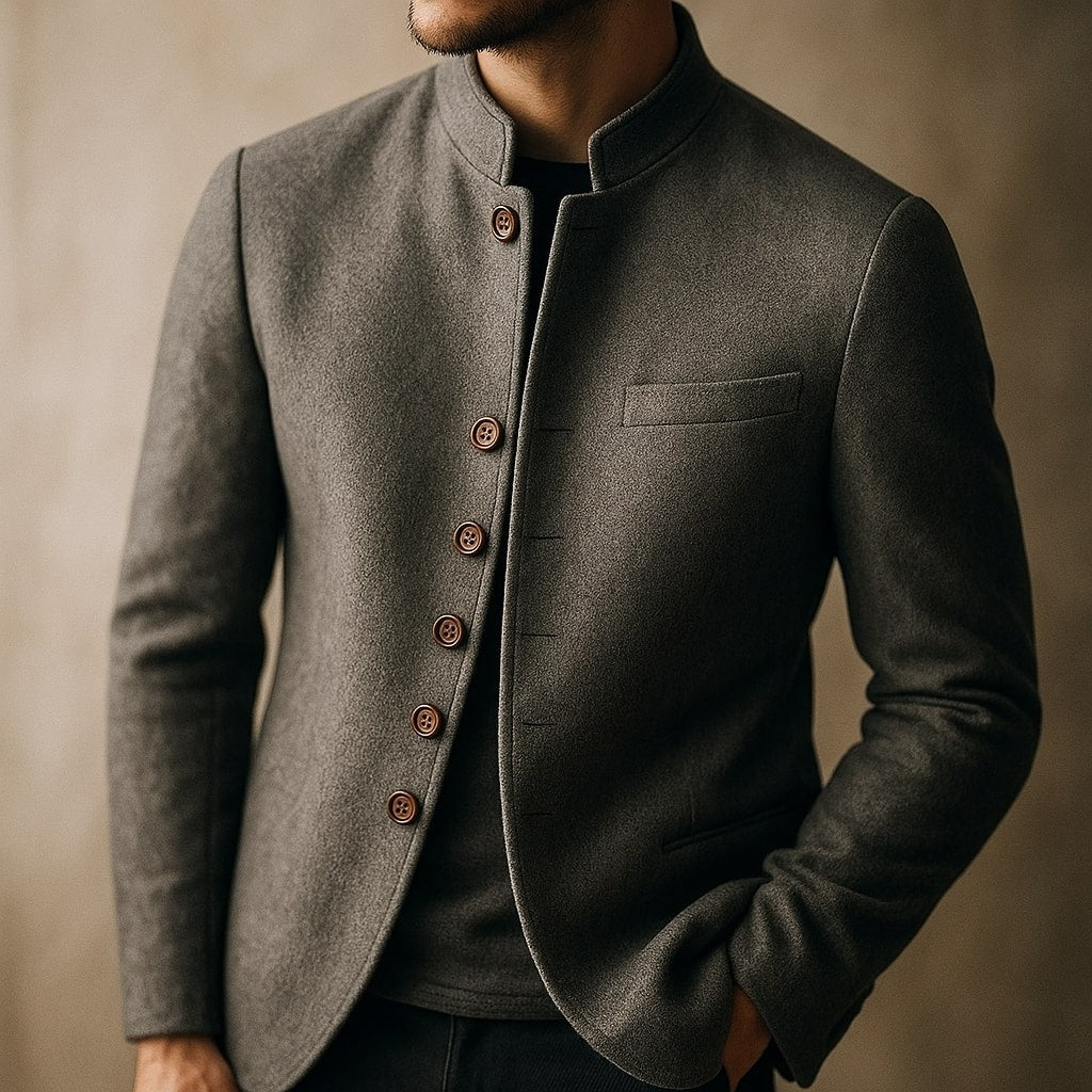 CARMINE — Stand-Collar Wool Jacket