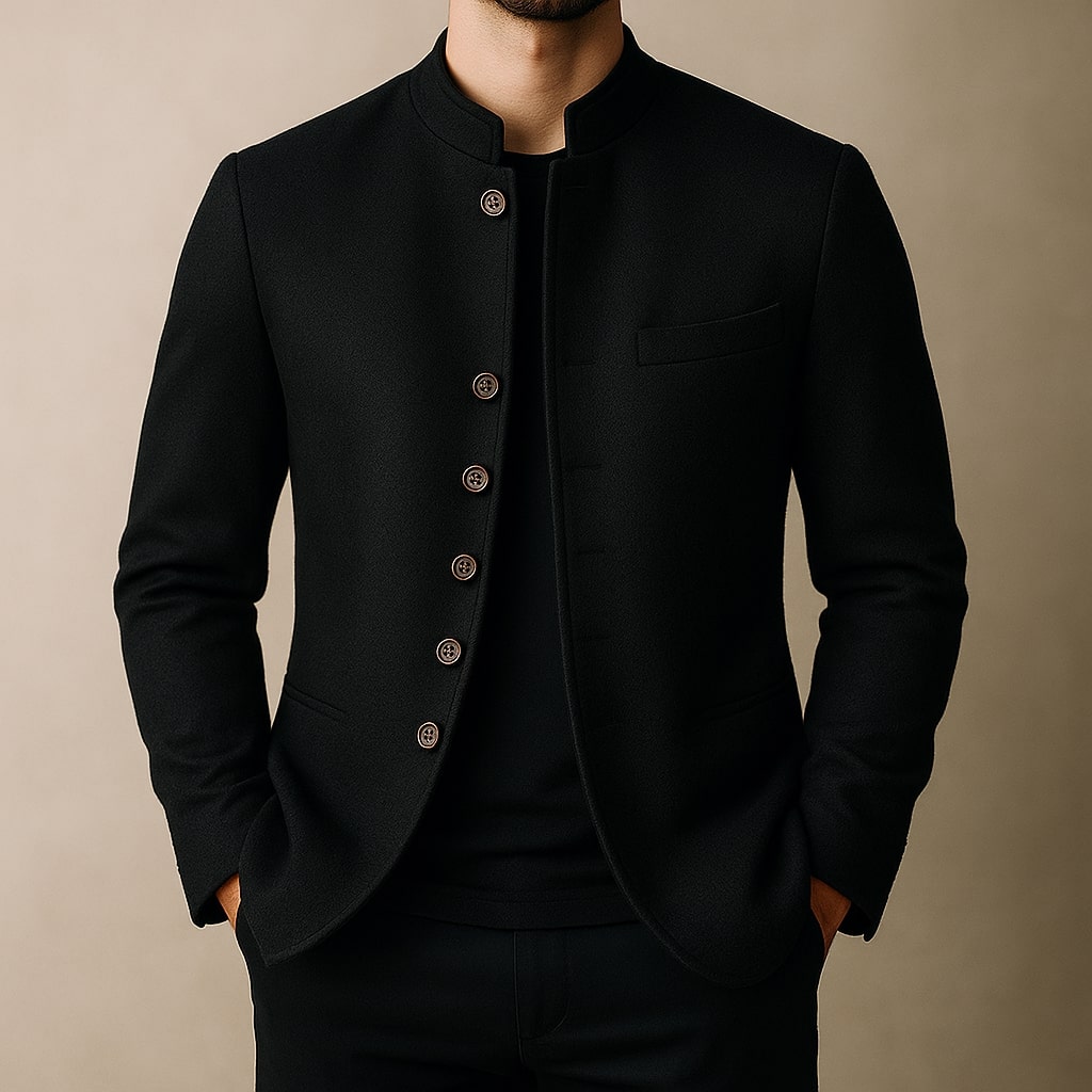 CARMINE — Stand-Collar Wool Jacket