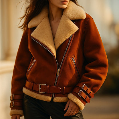 AURELIA — Shearling Leather Jacket