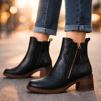 VERONA — Leather Ankle Boots