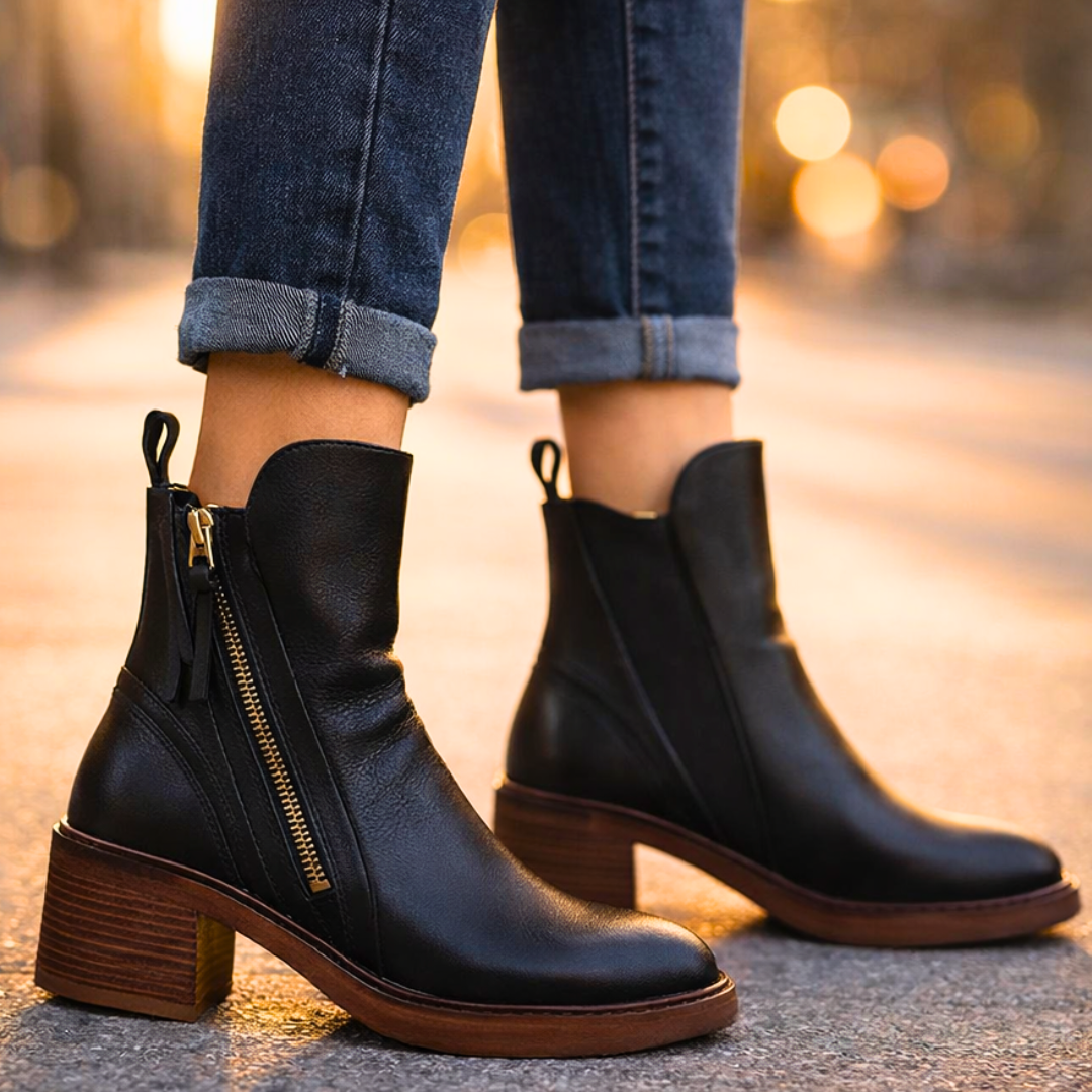 VERONA — Leather Ankle Boots