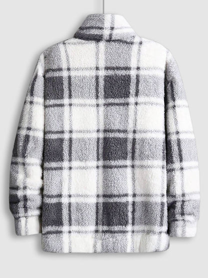HARROWCLIFF — Plaid Luxe Faux Fur Jacket