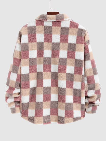 HARROWCLIFF — Plaid Luxe Faux Fur Jacket