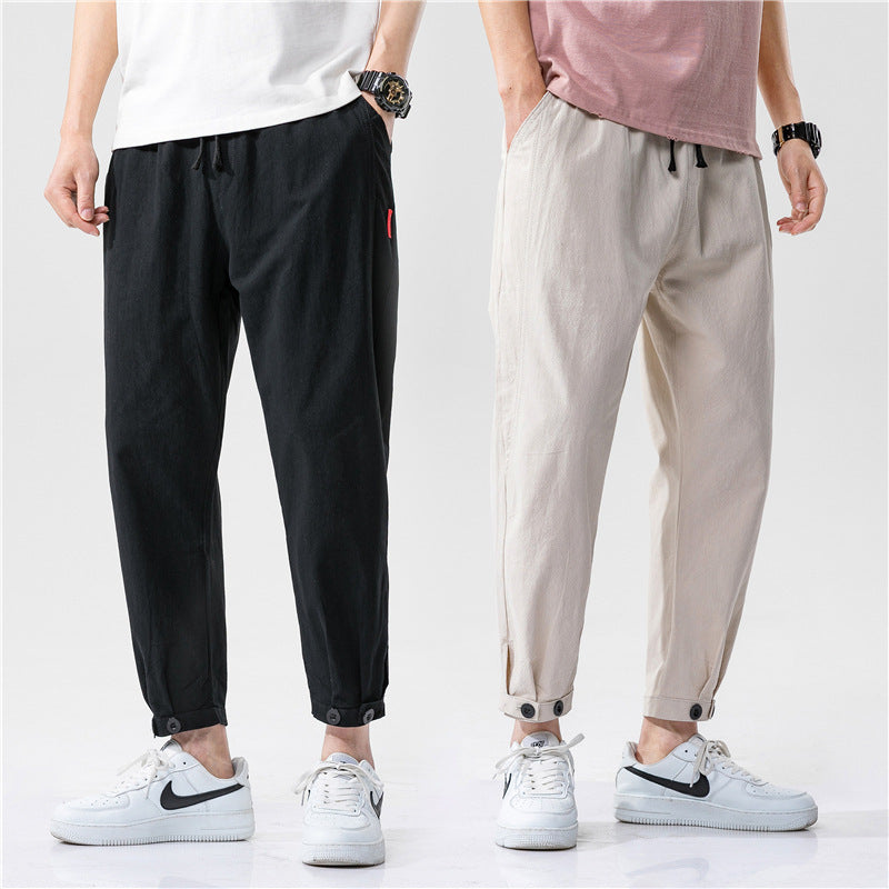 NAVARO — Men's Tapered Cotton Drawstring Pants