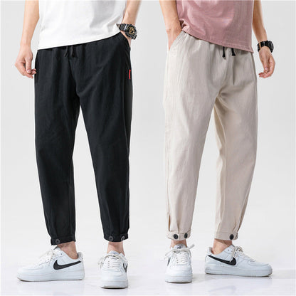 NAVARO — Men's Tapered Cotton Drawstring Pants