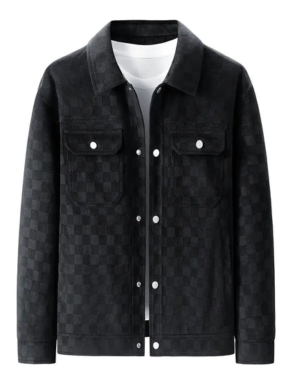VERDIS — Checkered Suede Jacket
