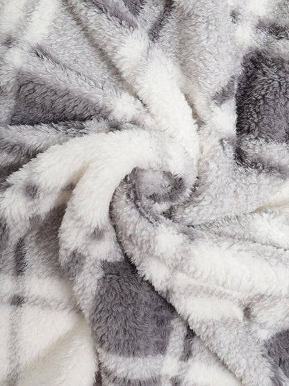 HARROWCLIFF — Plaid Luxe Faux Fur Jacket