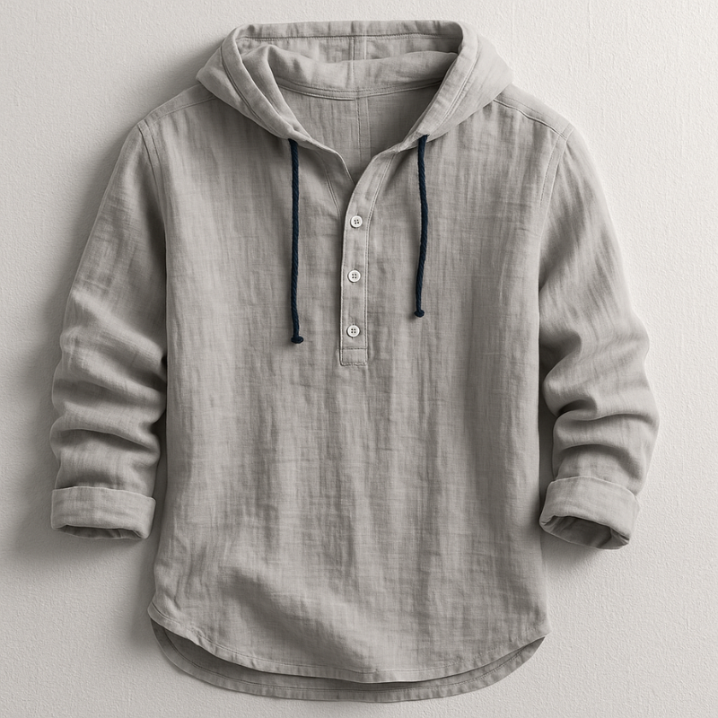 RENVAR — Hooded Cotton-Linen Shirt