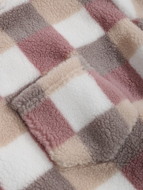 HARROWCLIFF — Plaid Luxe Faux Fur Jacket