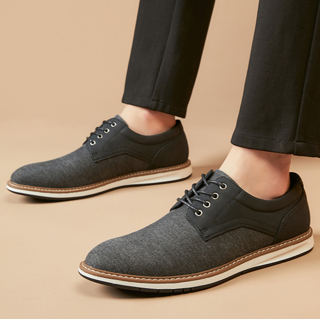 Luminoré - Leather Accent Sneakers