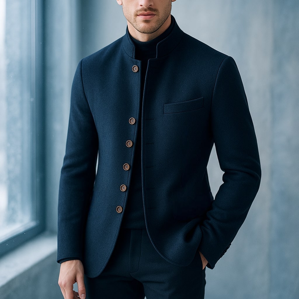 CARMINE — Stand-Collar Wool Jacket