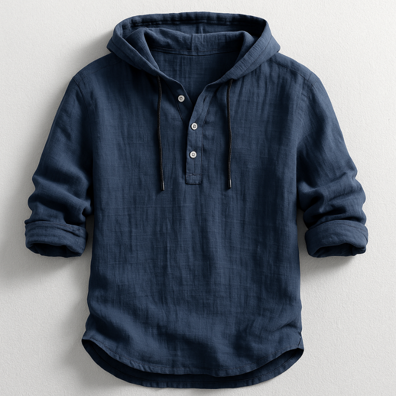 RENVAR — Hooded Cotton-Linen Shirt