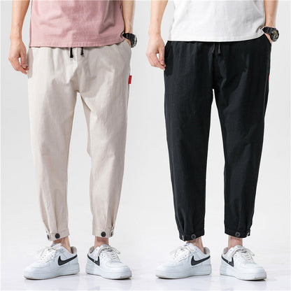 NAVARO — Men's Tapered Cotton Drawstring Pants
